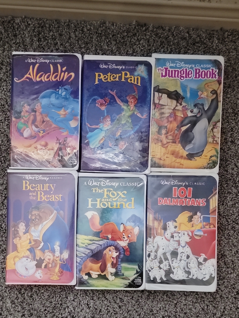 Disney Classic VHS Collection Set - Blue, Purple, Yellow, Red, White